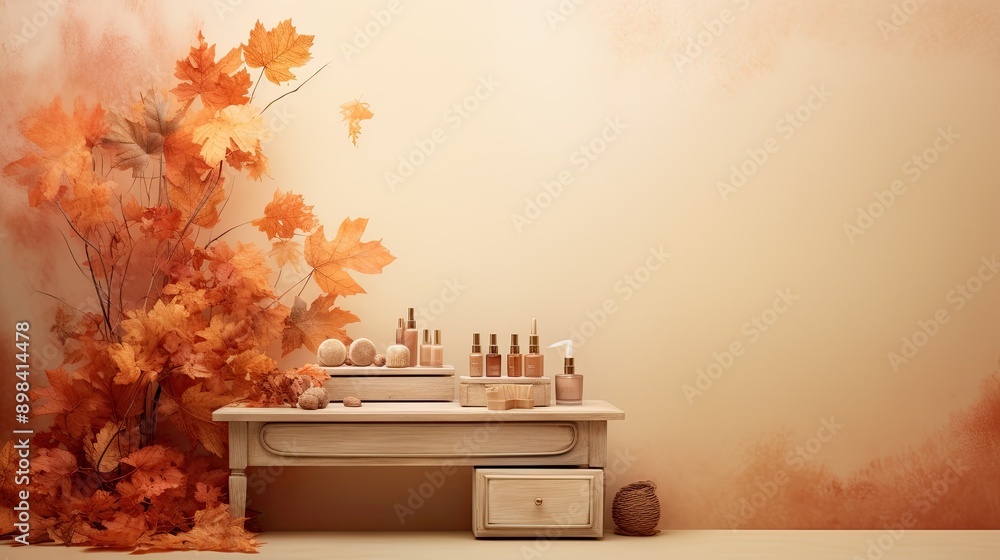 an inviting autumn-themed scene an inviting autumn-themed scene