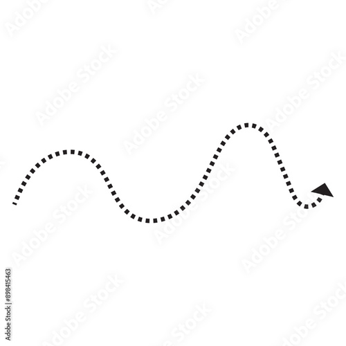 Curved dotted arrow. Zigzag arrow stripes design with dotted lines. Vector . EPS 10/AI