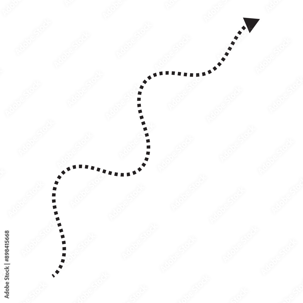Curved dotted arrow. Zigzag arrow stripes design with dotted lines. Vector . EPS 10/AI Curved dotted arrow. Zigzag arrow stripes design with dotted lines. Vector . EPS 10/AI