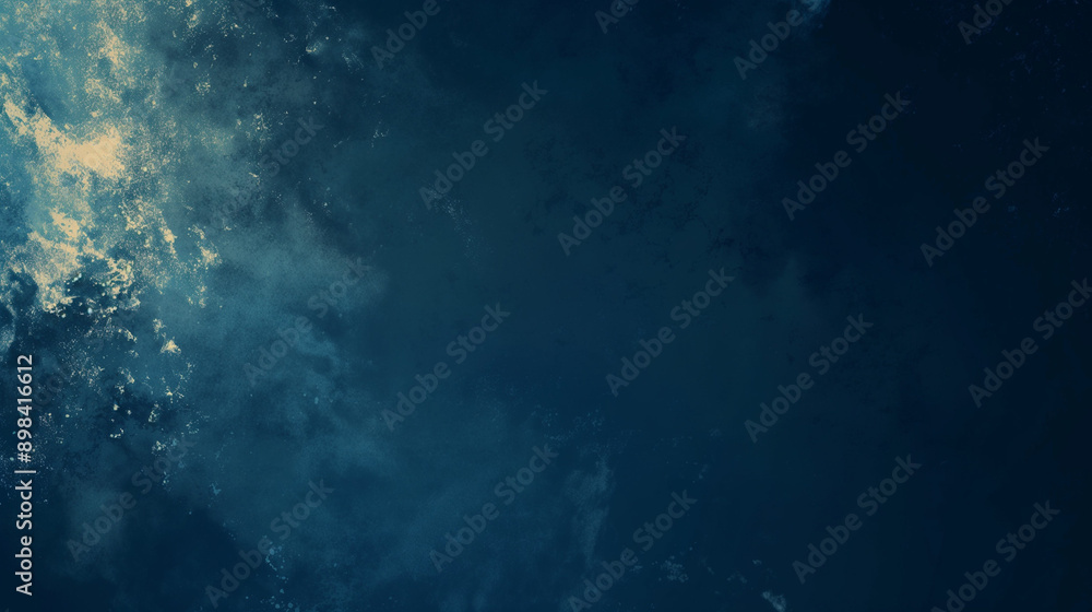 Fototapeta premium Dark blue beige grainy gradient background, noise texture effect banner header poster design