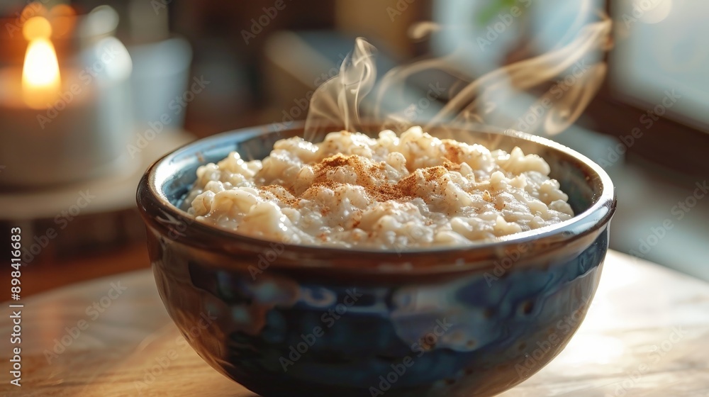 A warm bowl of oatmeal on a cold morning A warm bowl of oatmeal on a cold morning
