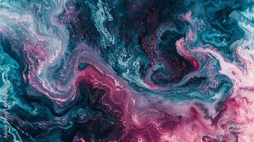 Abstract background mixing acrylic paint forming pink and blue swirls Abstract background mixing acrylic paint forming pink and blue swirls