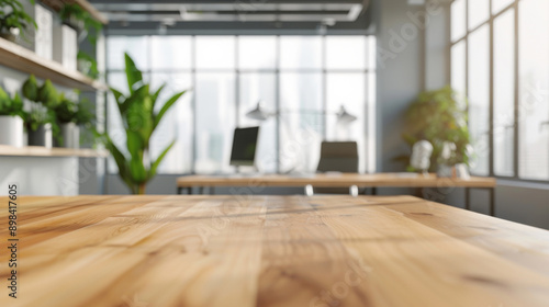 Contemporary Office Desk with Text Space: Suitable for Business and Web Design