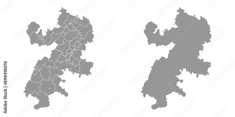 Obraz premium Chelyabinsk Oblast map, administrative division of Russia. Vector illustration.
