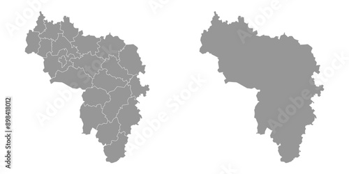 Belgorod Oblast map, administrative division of Russia. Vector illustration.