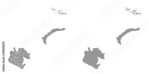Arkhangelsk Oblast map, administrative division of Russia. Vector illustration.