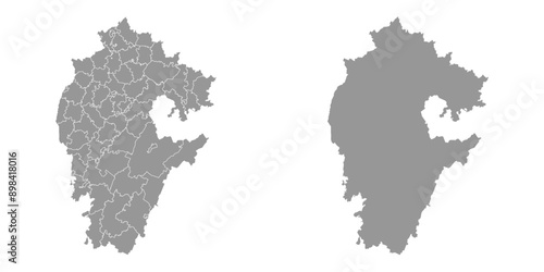 Bashkortostan map, administrative division of Russia. Vector illustration.
