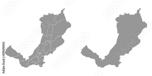 Buryatia map, administrative division of Russia. Vector illustration.