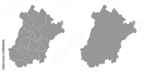 Chechnya map, administrative division of Russia. Vector illustration.