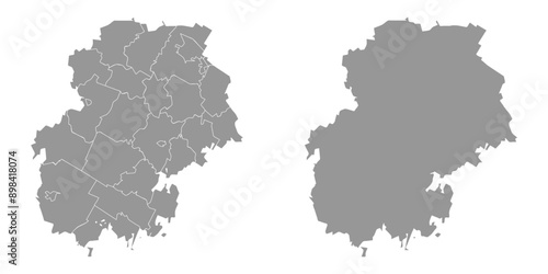 Chuvashia map, administrative division of Russia. Vector illustration.