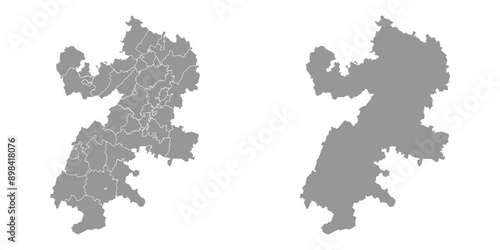 Chelyabinsk Oblast map, administrative division of Russia. Vector illustration.