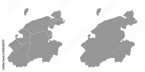 Chukotka Autonomous Okrug map, administrative division of Russia. Vector illustration.