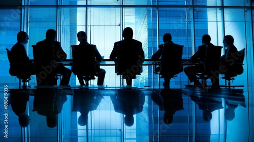 business people silhouettes tolking in bussines