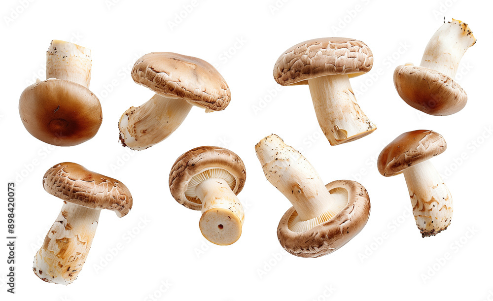 Mushroom isolated with transparent background, realistic ingredient food stock photo on transparent background Mushroom isolated with transparent background, realistic ingredient food stock photo on transparent background