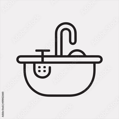 sink silhouette vector on a white background