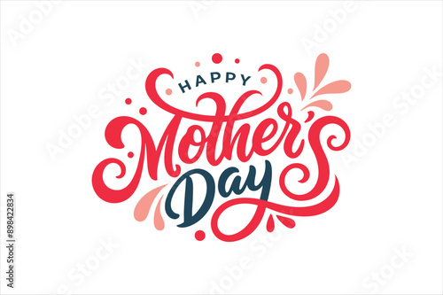 A typography for the text happy mother's day calligraphy style with simple ornament for t shirt design vector art illustration