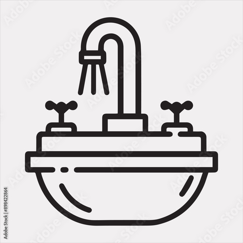 sink silhouette vector on a white background