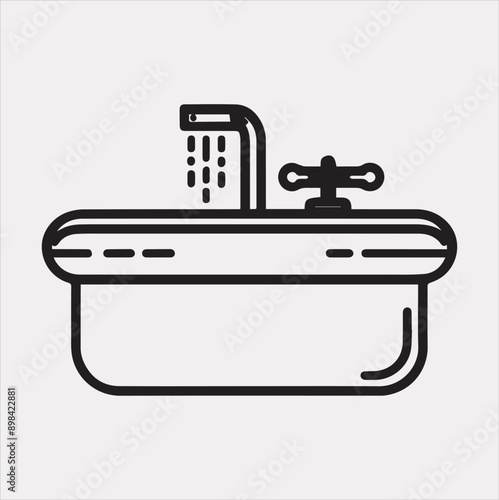 sink silhouette vector on a white background