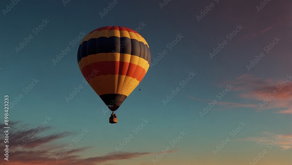 Gradient sky with a silhouette of a hot air balloon Gradient sky with a silhouette of a hot air balloon