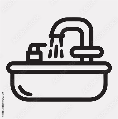 sink silhouette vector on a white background