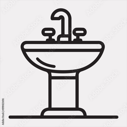 sink silhouette vector on a white background