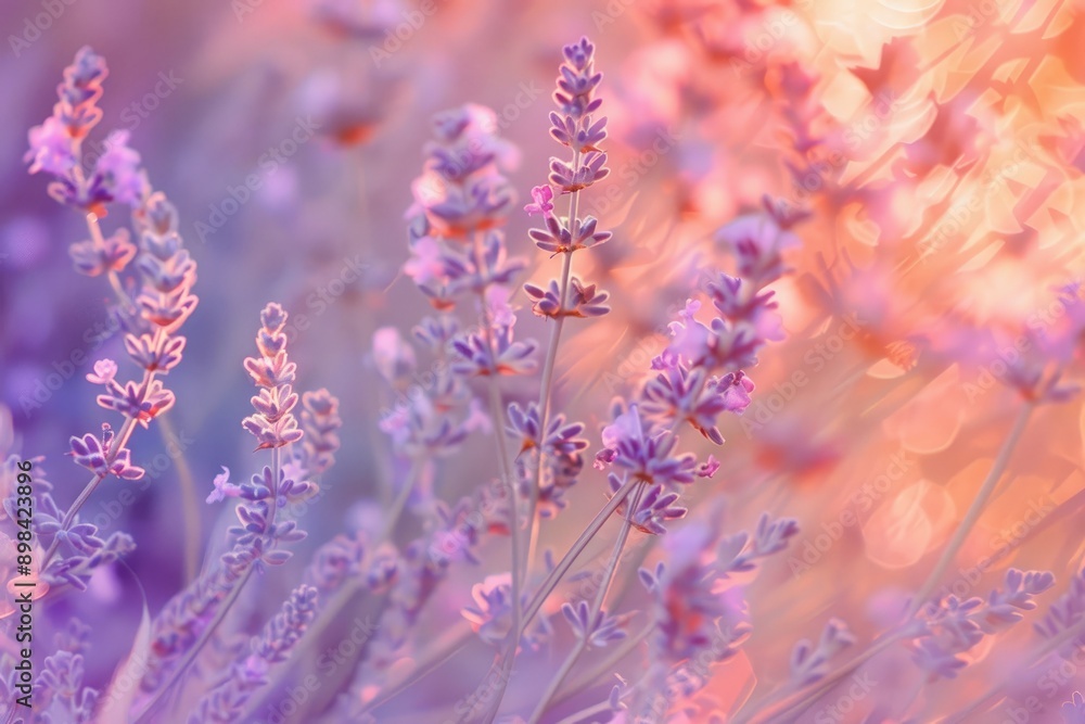 Obraz premium Subdued shades of lavender and peach blending seamlessly, AI generated