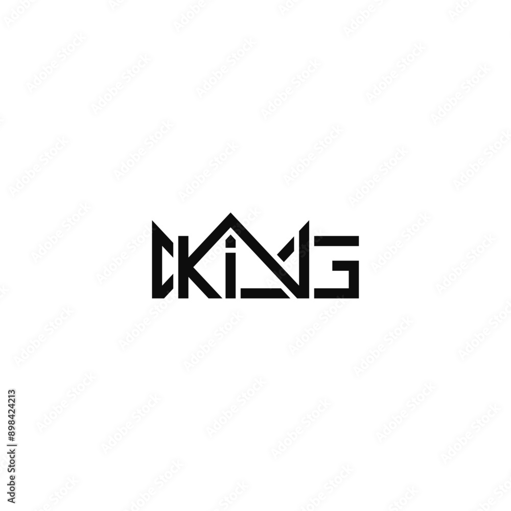 King geometric text typography logo design. King geometric text typography logo design.