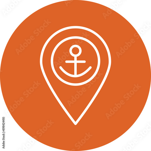 Dock line circle icon