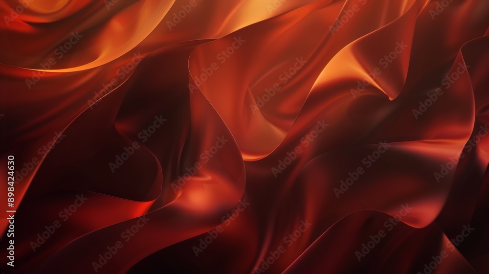 Obraz premium Abstract red silk fabric flowing and waving background