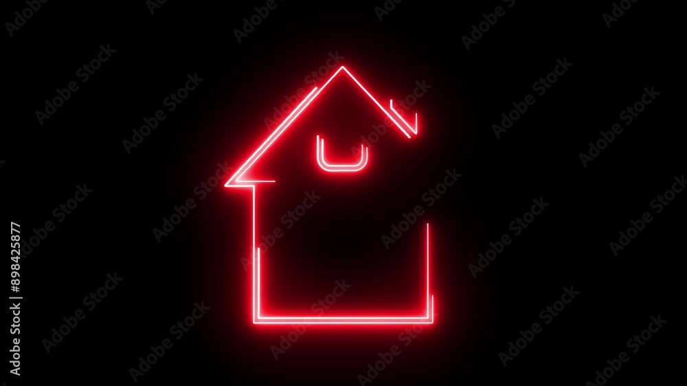 Abstract home icon animation on background. Abstract home icon animation on background.