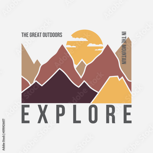 Explore outdoors vector illustration and typography, perfect for t-shirts, hoodies, prints etc.