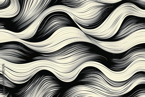 Curved Brush Stroke Vector Seamless Pattern