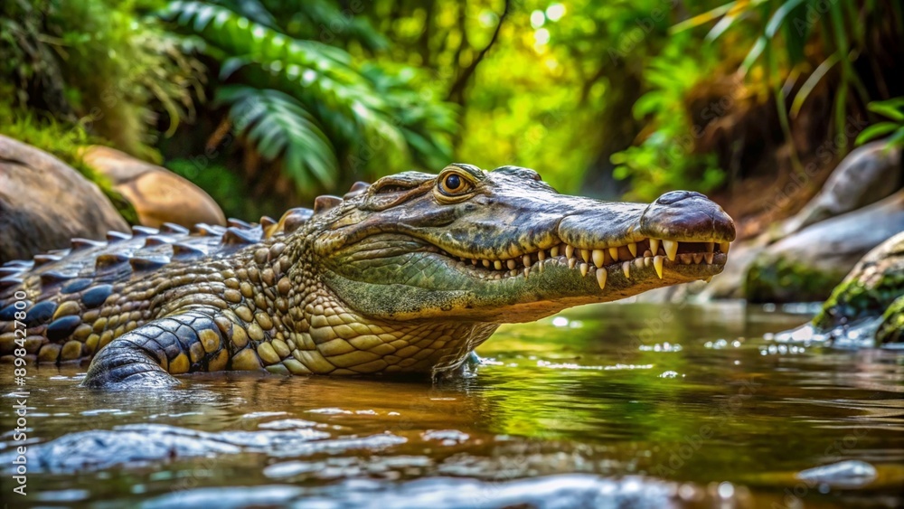 Obraz premium stream-crocodile