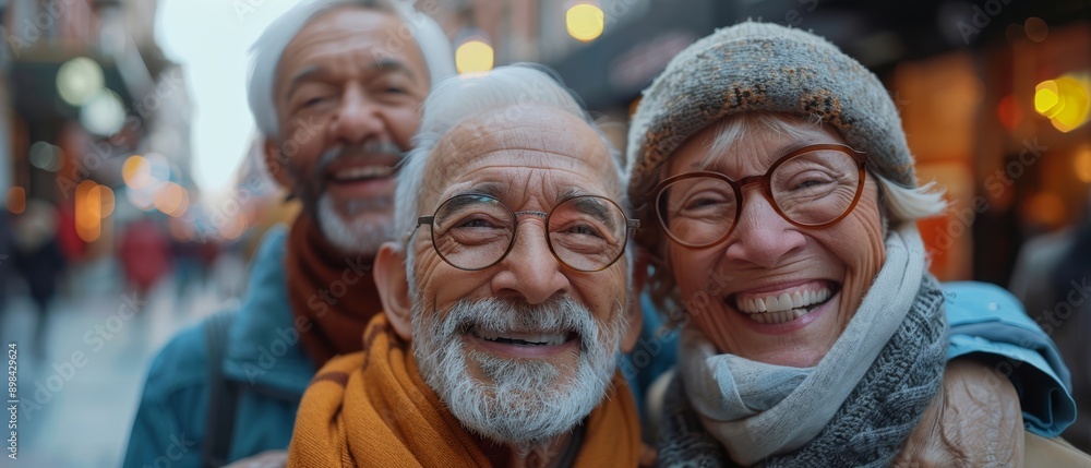 Happy group of senior people smiling at camera together outside - Delightful older friends enjoying day out walking on city street - Aged male and females pensioners hugging together outdoors Happy group of senior people smiling at camera together outside - Delightful older friends enjoying day out walking on city street - Aged male and females pensioners hugging together outdoors