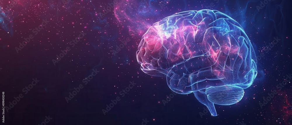 Abstract AI brain graphic with copy space Abstract AI brain graphic with copy space