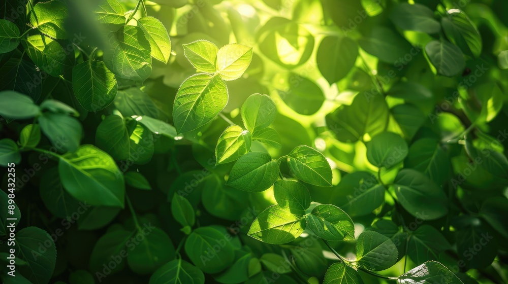 Vibrant green leaves under sunlight Vibrant green leaves under sunlight