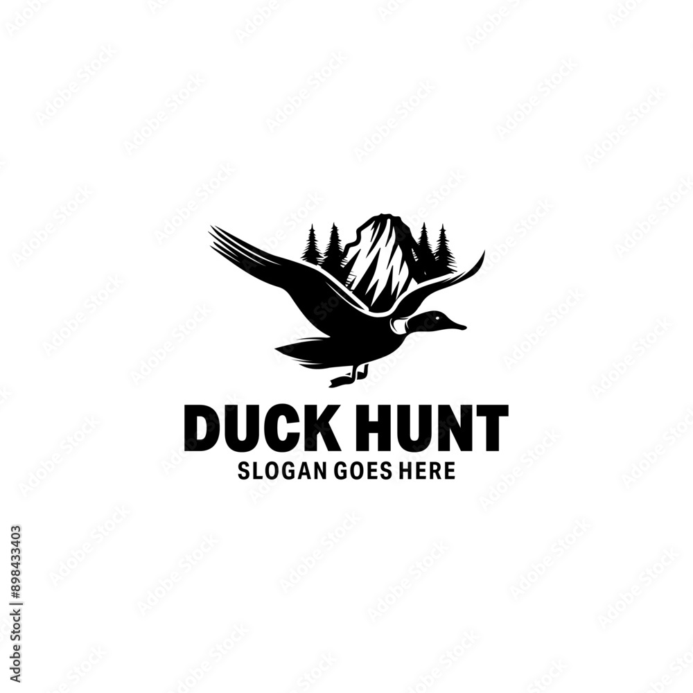Obraz premium Duck Hunt Logo Design Template