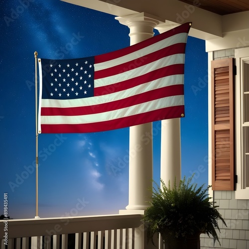 American flag in the wind
