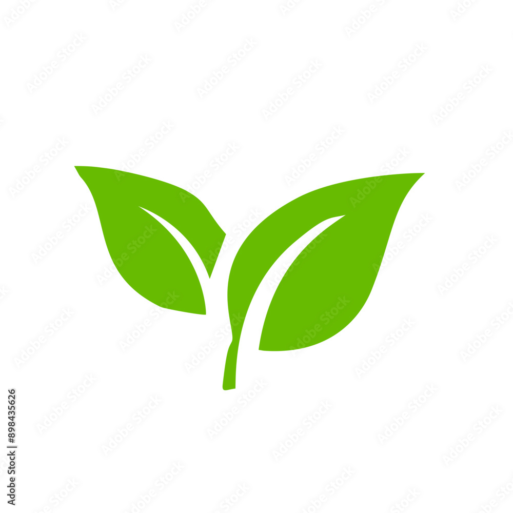 Green leaf icons. Leaves icon. Leaves of trees and plants. Vector illustration. Green leaf icons. Leaves icon. Leaves of trees and plants. Vector illustration.