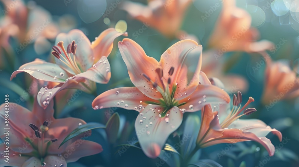 Focused selective on blossoming lilies Focused selective on blossoming lilies