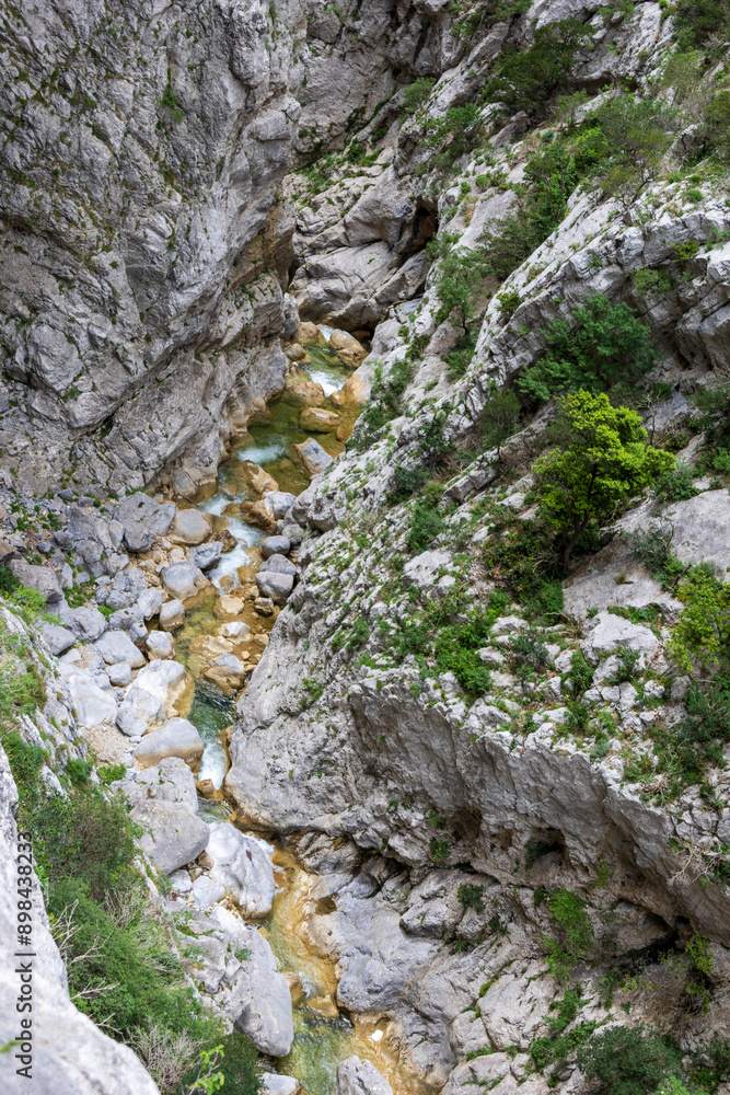 Torrent at the bottom of the Galamus gorges in France. Torrent at the bottom of the Galamus gorges in France.