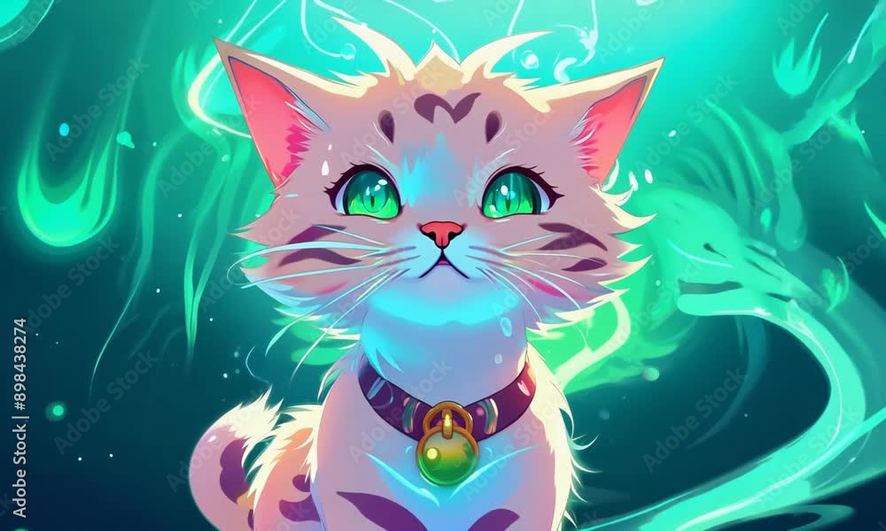 Cute Kitten Surrounded by Magical Light Cute Kitten Surrounded by Magical Light