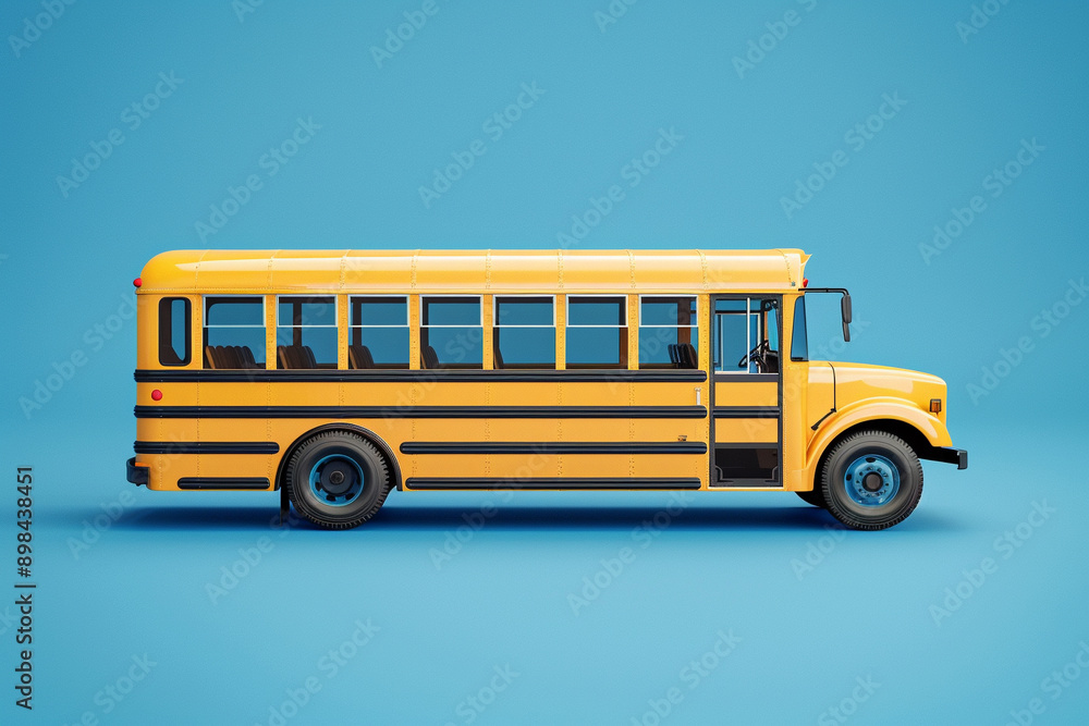 school bus isolated on blue background school bus isolated on blue background