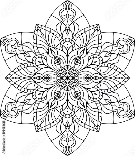 floral mandala coloring page for everyone, seamless mandala