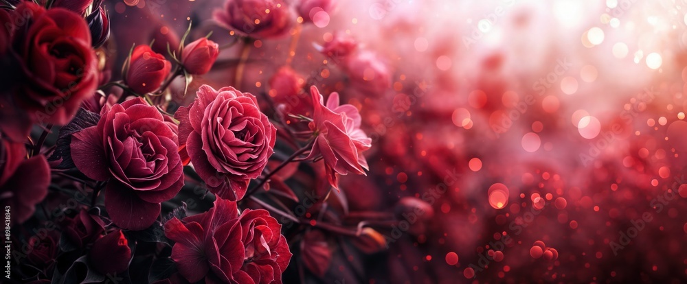 Crimson Roses in Soft Light