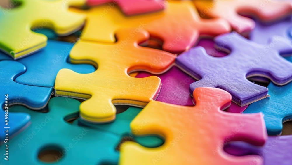 Colorful Puzzle Pieces Coming Together. Generative ai Colorful Puzzle Pieces Coming Together. Generative ai