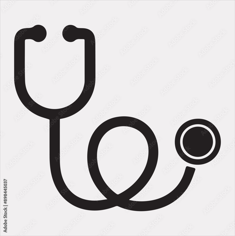 The stethoscope symbol health logo silhouette vector on a white background The stethoscope symbol health logo silhouette vector on a white background