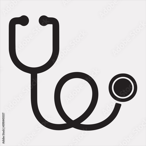 The stethoscope symbol health logo silhouette vector on a white background