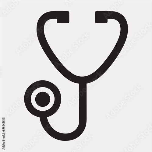 The stethoscope symbol health logo silhouette vector on a white background