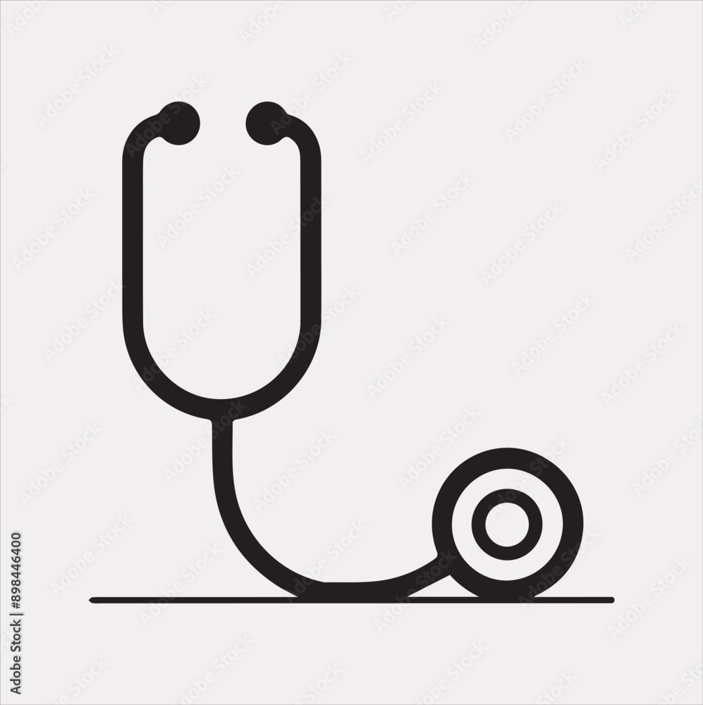 The stethoscope symbol health logo silhouette vector on a white background The stethoscope symbol health logo silhouette vector on a white background